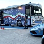 Polizia di Stato: pullman azzurro e Lamborghini Huracan a Rosolina mare