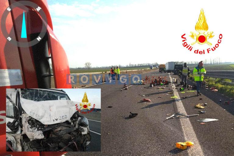 Tragedia in A13 a Rovigo, operaio di un cantiere mobile investito da un furgone